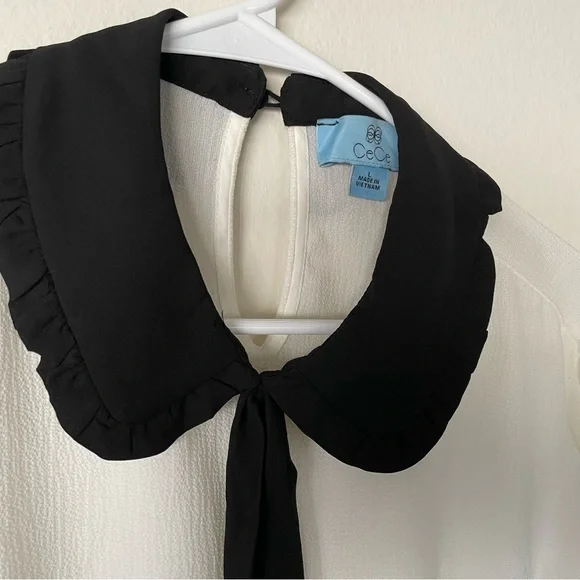 Cece Collared Lined Blouse L - Picture 2 of 6